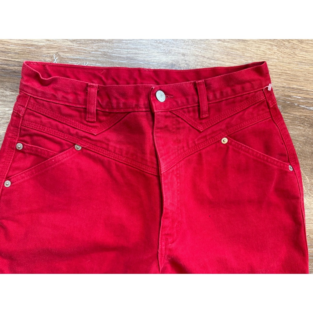Vintage Roper Red High Waisted Western Jeans Straight Leg Made in USA Size 13